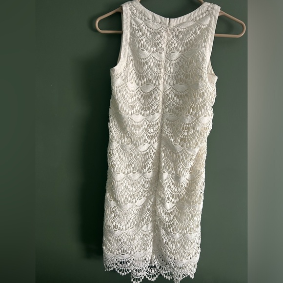 NWT LOFT ivory scallop lace overlay halter shift dress - 0P - Picture 3 of 8